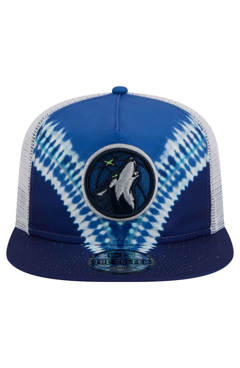New Era Men's New Era Navy/Blue Minnesota Timberwolves Throwback Dye Golfer Snapback Hat, Alternate, color, 