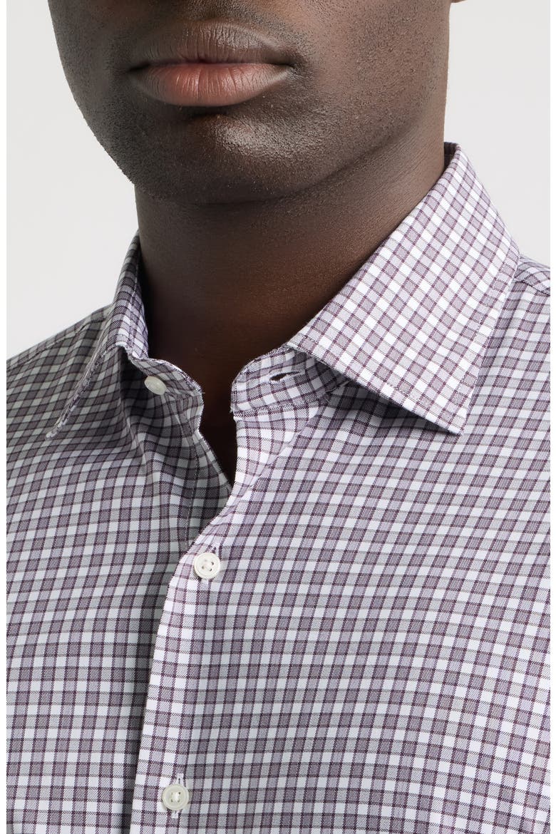 Atlas Crown Check Stretch Sport Shirt, Alternate, color, GRAPESEED