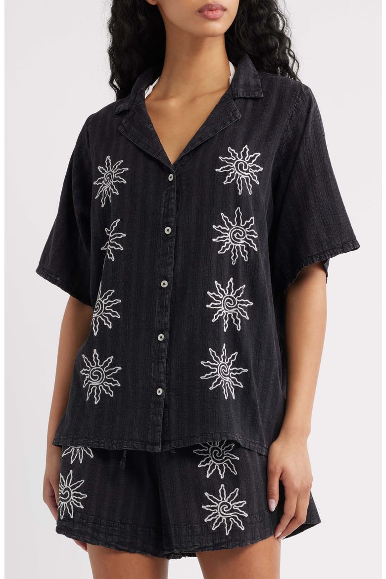 Topango Embroidered Shirt, Alternate, color, BLACK