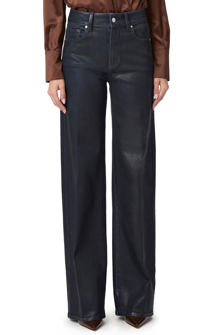 Sasha Coated High Waist Wide Leg Jeans, Main, color, GLAZED INDIGO COATING