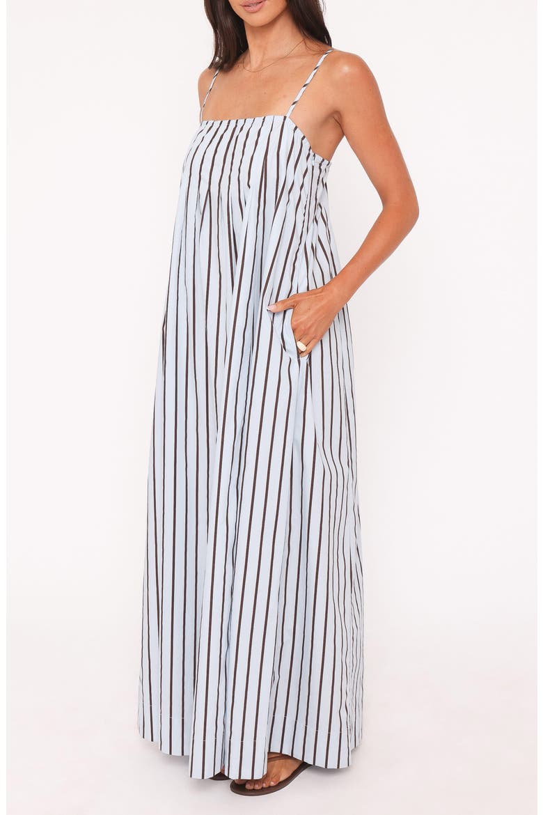 Arletta Stripe Maxi Dress, Alternate, color, BLUE/ BROWN STRIPE