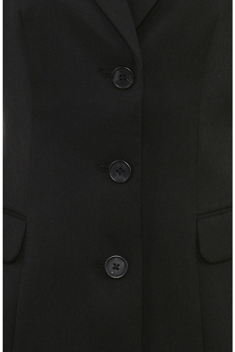 Aviva Three-Button Twill Blazer, Alternate, color, BLACK