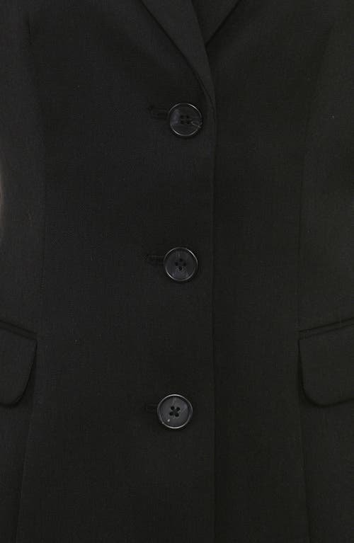 House Of Cb Aviva Three-button Twill Blazer In Black