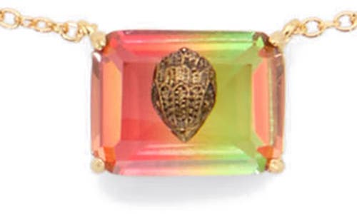 KURT GEIGER KURT GEIGER LONDON EMERALD CUT TOURMALINE PENDANT NECKLACE 