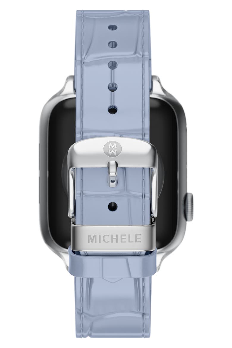 Blue 20mm Croc Embossed Leather Apple Watch® & Samsung Galaxy Watch® Watchband, Alternate, color, BLUE