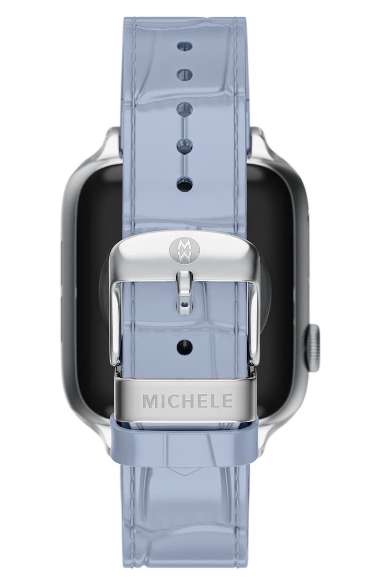 MICHELE Blue 20mm Croc Embossed Leather Apple Watch<sup>®</sup> & Samsung Galaxy Watch<sup>®</sup> Watchband, Alternate, color, Blue