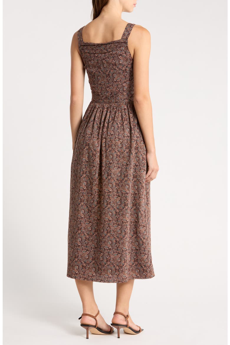 Temecula Paisley Pintuck Cotton Dress, Alternate, color, DARK BROWN MULTI