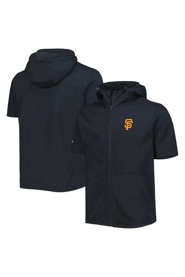 Men's Levelwear Black San Francisco Giants Recruit Full-Zip Short Sleeve Hoodie, Main, color, Black