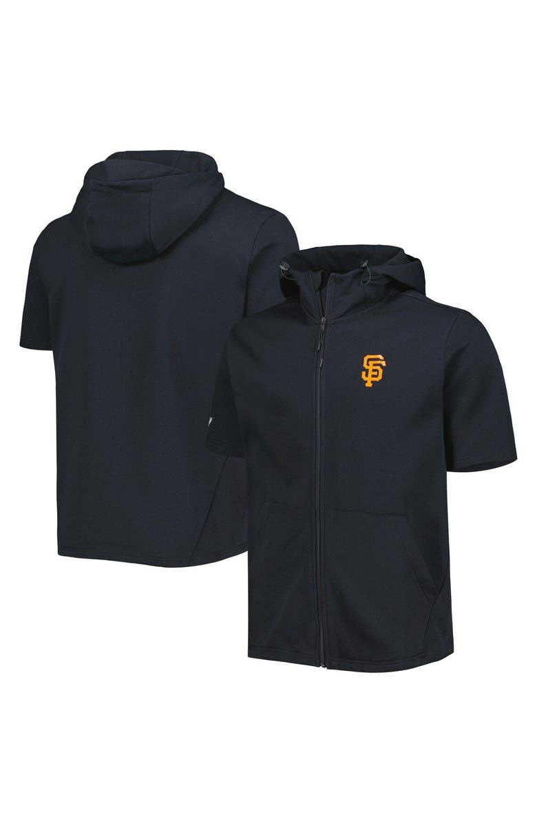 LEVELWEAR Men's Levelwear Black San Francisco Giants Recruit Full-Zip Short Sleeve Hoodie, Main, color, Black
