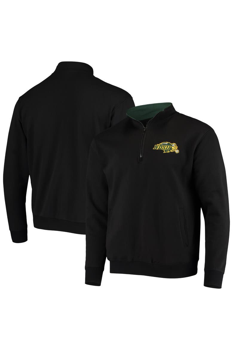 Men's Colosseum Black NDSU Bison Tortugas Logo Quarter-Zip Jacket, Main, color, Black