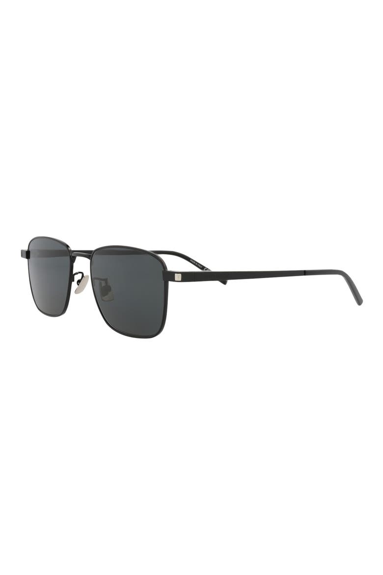 52mm Square Sunglasses, Alternate, color, BLACK BLACK BLACK