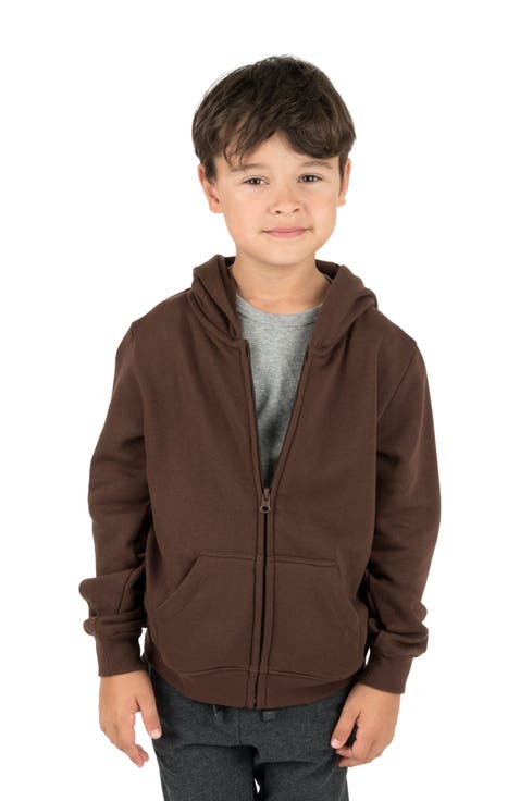 Kids Zip-Up Hoodie, 100% Cotton, Solid Colors