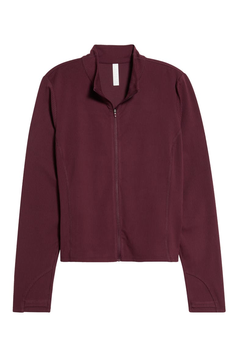 Thrive 2.0 Rib Zip-Front Sweatshirt, Main, color, BURGUNDY STEM