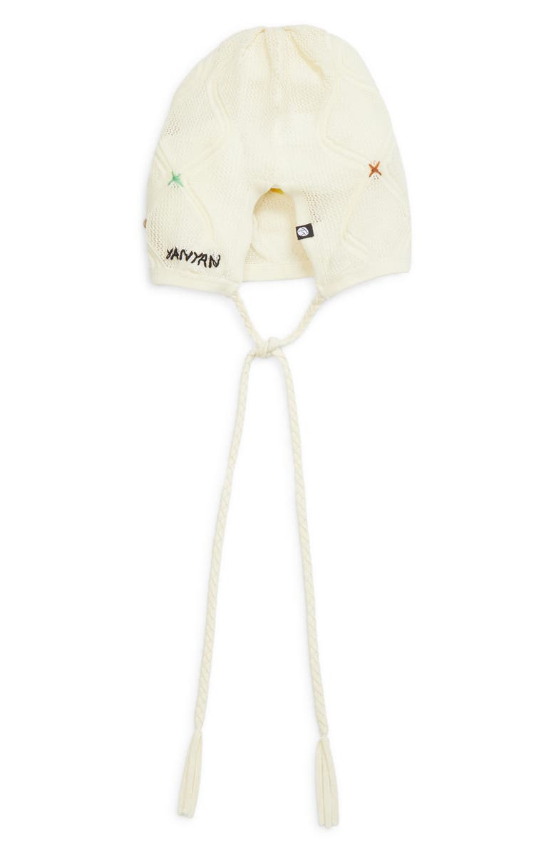YanYan Cotton Lattice Stitch Beanie, Alternate, color, Ivory