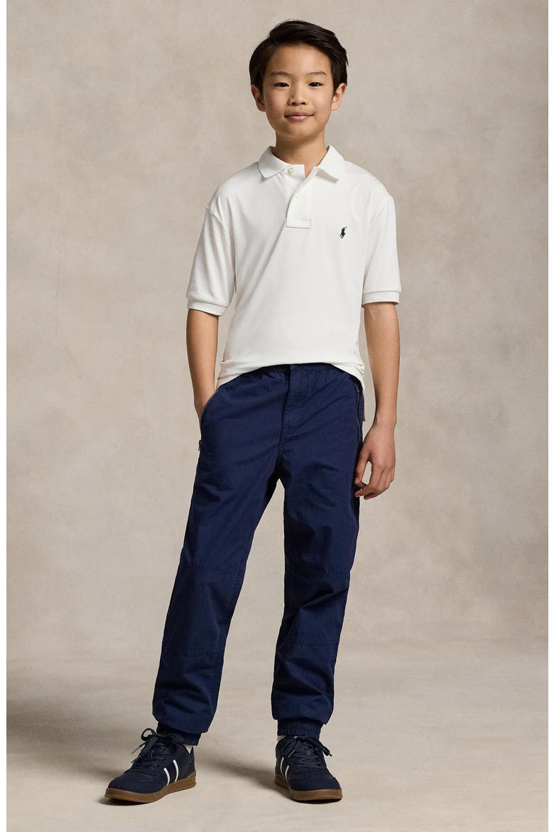 Kids' Cotton Poplin Jogger Pants, Alternate, color, NAVY