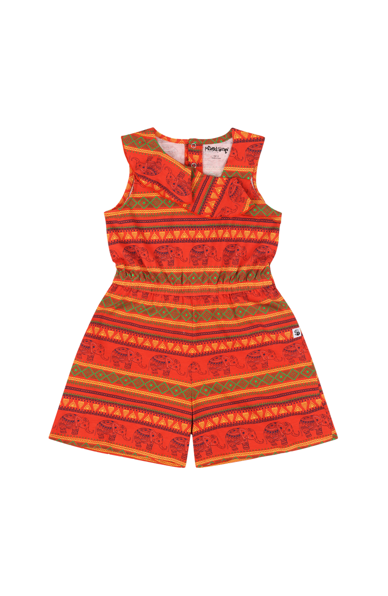 Mixed Up Clothing Girls Volant Ruffle Shorts Romper, Main, color, Jacquard Stripe