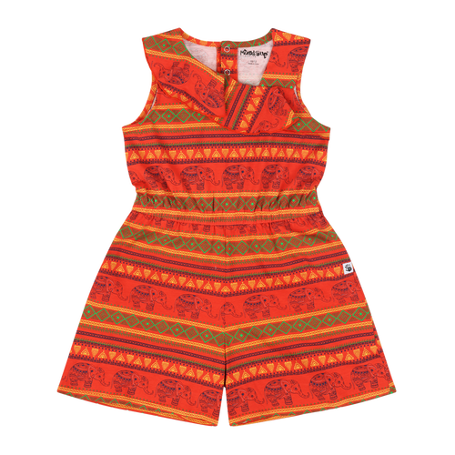 Mixed Up Clothing Girls Volant Ruffle Shorts Romper In Jacquard Stripe