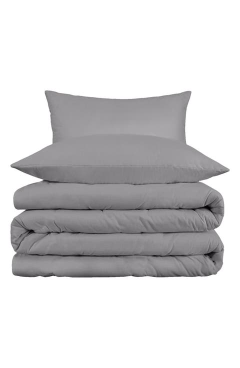 Solid 800 Thread Count Sateen Duvet Cover & Shams Set