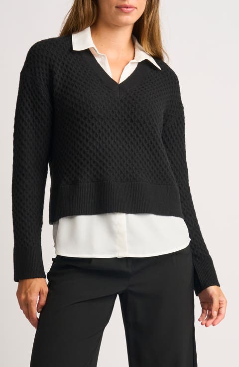 Honeycomb Stitch Twofer Top