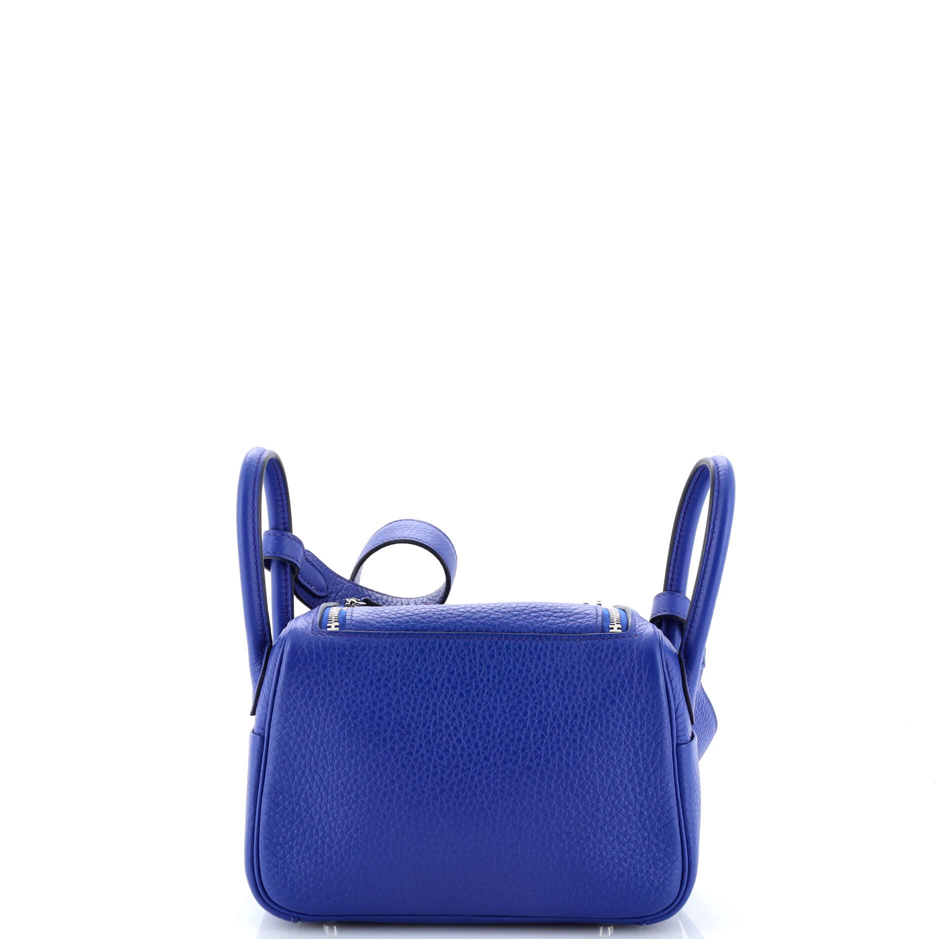 Pre-Owned Hermes Lindy Bag Clemence Mini, Alternate, color, Bleu Royal