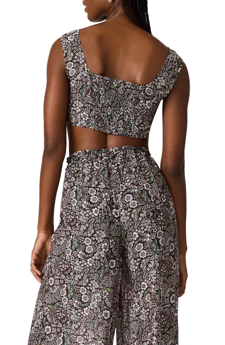 Steve Madden LIvy Tie Front Crop Tank, Alternate, color, Black/ Forest Green