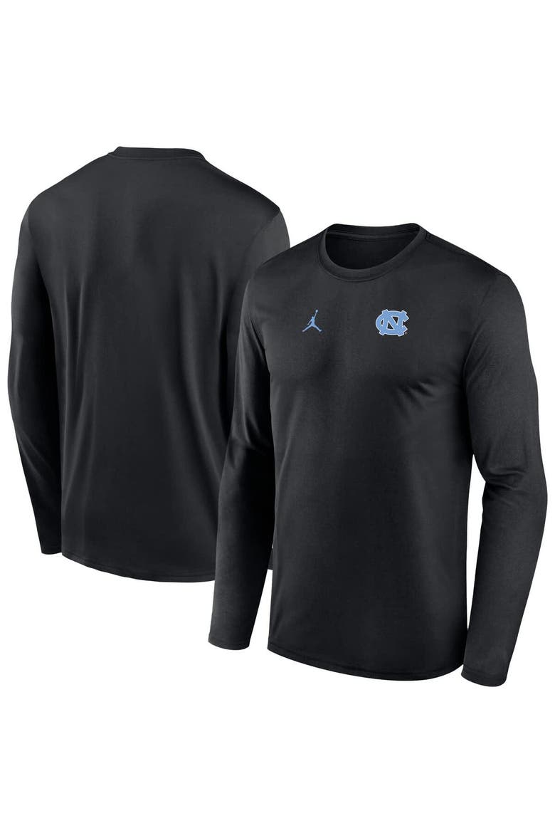 Men's Jordan Brand Black North Carolina Tar Heels 2026 Sideline Small Logo Legend Dri-FIT Long Sleeve T-Shirt, Main, color, Black