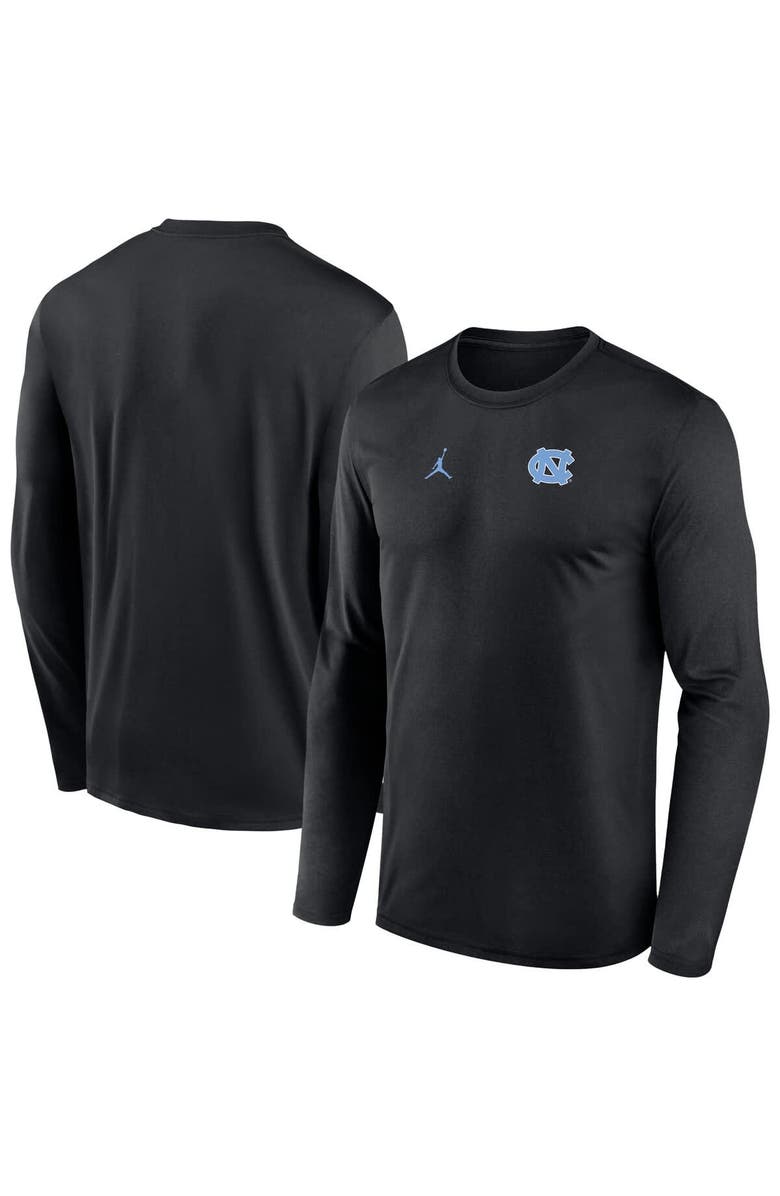 Jordan Brand Men's Jordan Brand Black North Carolina Tar Heels 2026 Sideline Small Logo Legend Dri-FIT Long Sleeve T-Shirt, Main, color, Black