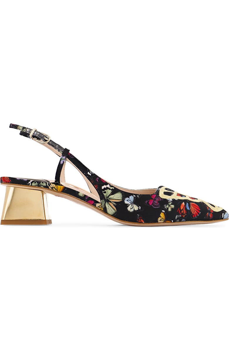 SOPHIA WEBSTER Butterfly Embellished Mismatched Slingback Sandals, Alternate, color,