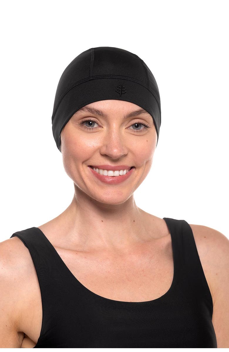Coolibar Unisex Aqua Sun Skully Cap - UPF 50+ Sun Protection - LumaLeo, Alternate, color, Black