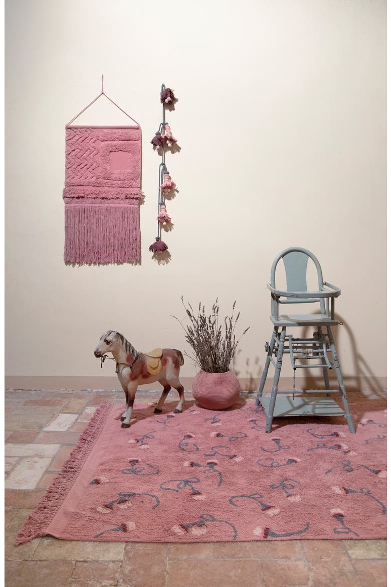 English Garden Washable Recycled Cotton Blend Rug, Alternate, color, ASH ROSE