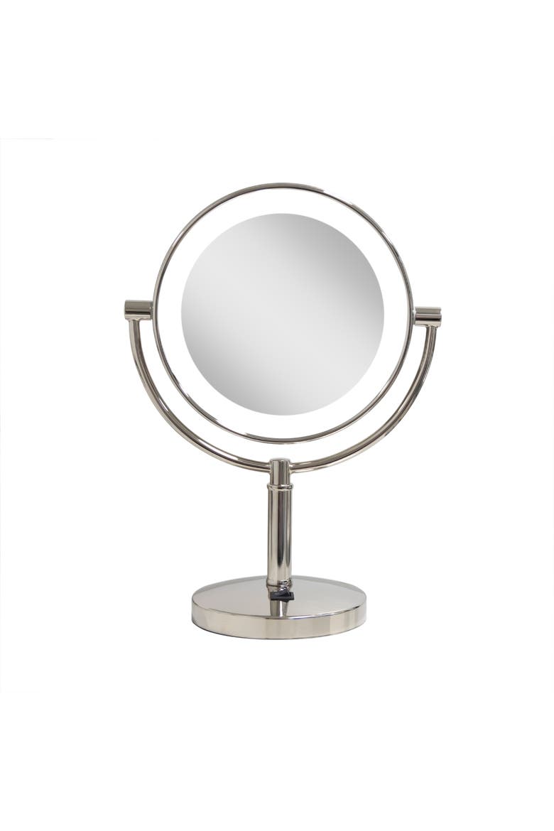 Laguna Lighted Makeup Mirror with 10X/1X Magnifications, Main, color, Polished Nickel