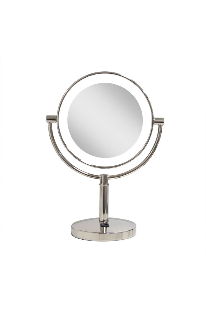 Zadro Laguna Lighted Makeup Mirror with 10X/1X Magnifications, Main, color, Polished Nickel