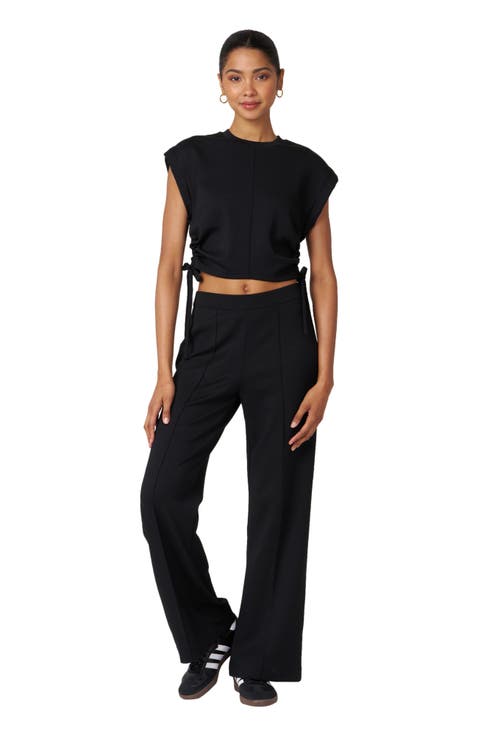 Nadine Scuba Knit Shirring Top