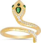 Queen Jewels Sterling Silver CZ Snake Coil Ring