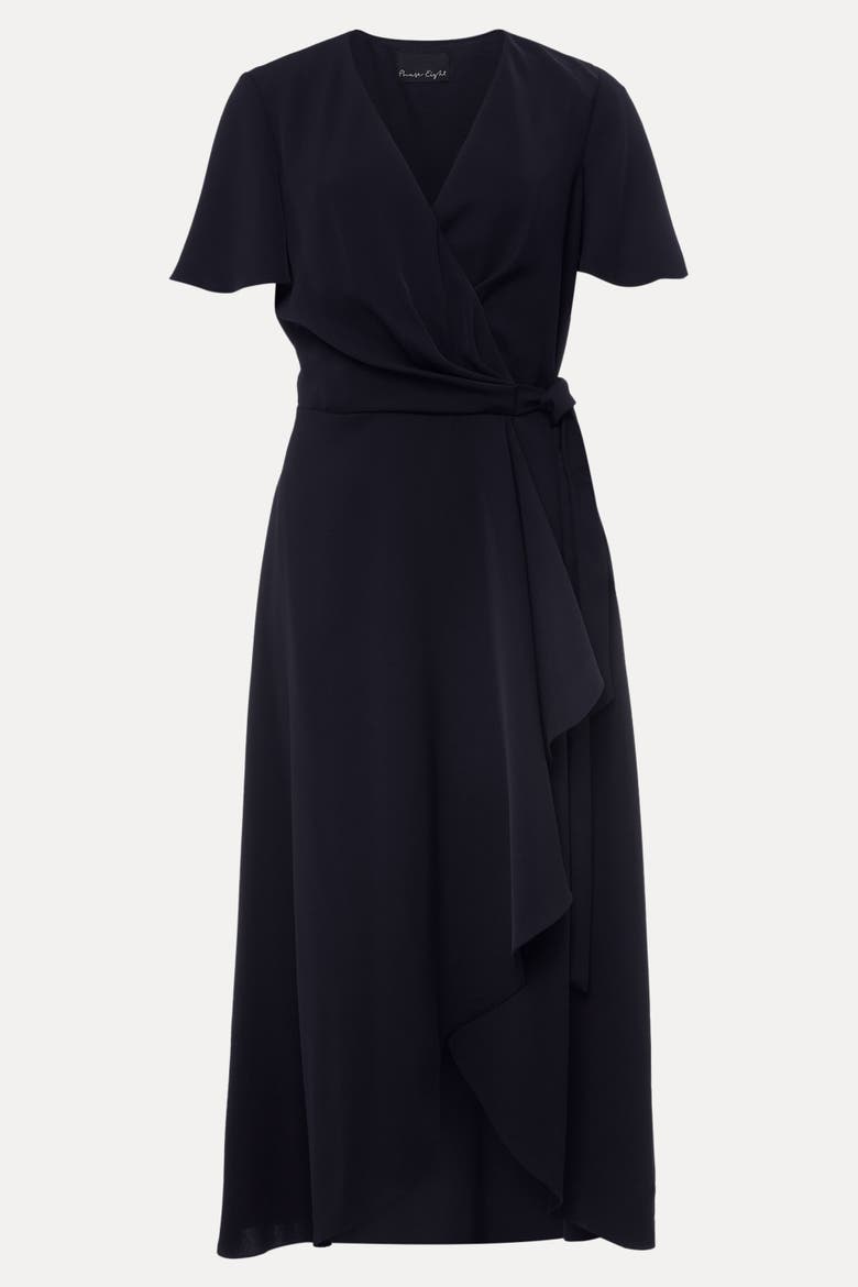 Julissa Frill Wrap Dress, Alternate, color, Navy
