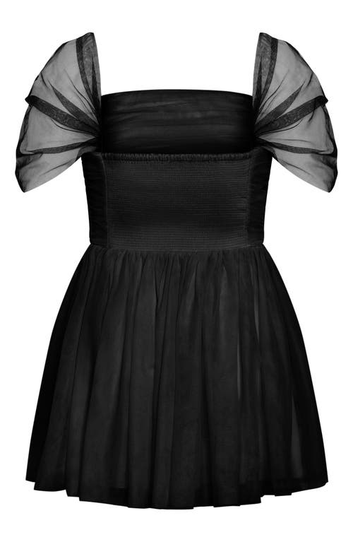 City Chic Lulu Fit & Flare Minidress In Black
