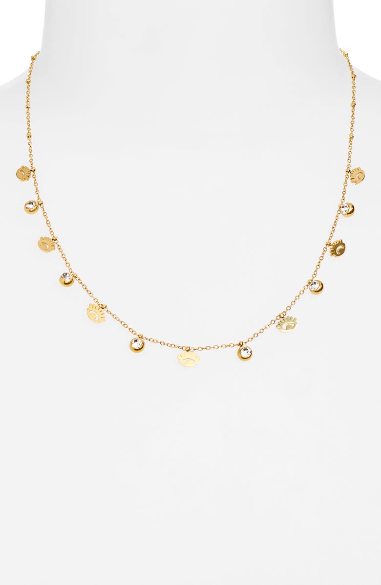 AREA STARS Evil Eye & Crystal Charm Necklace, Alternate, color, 