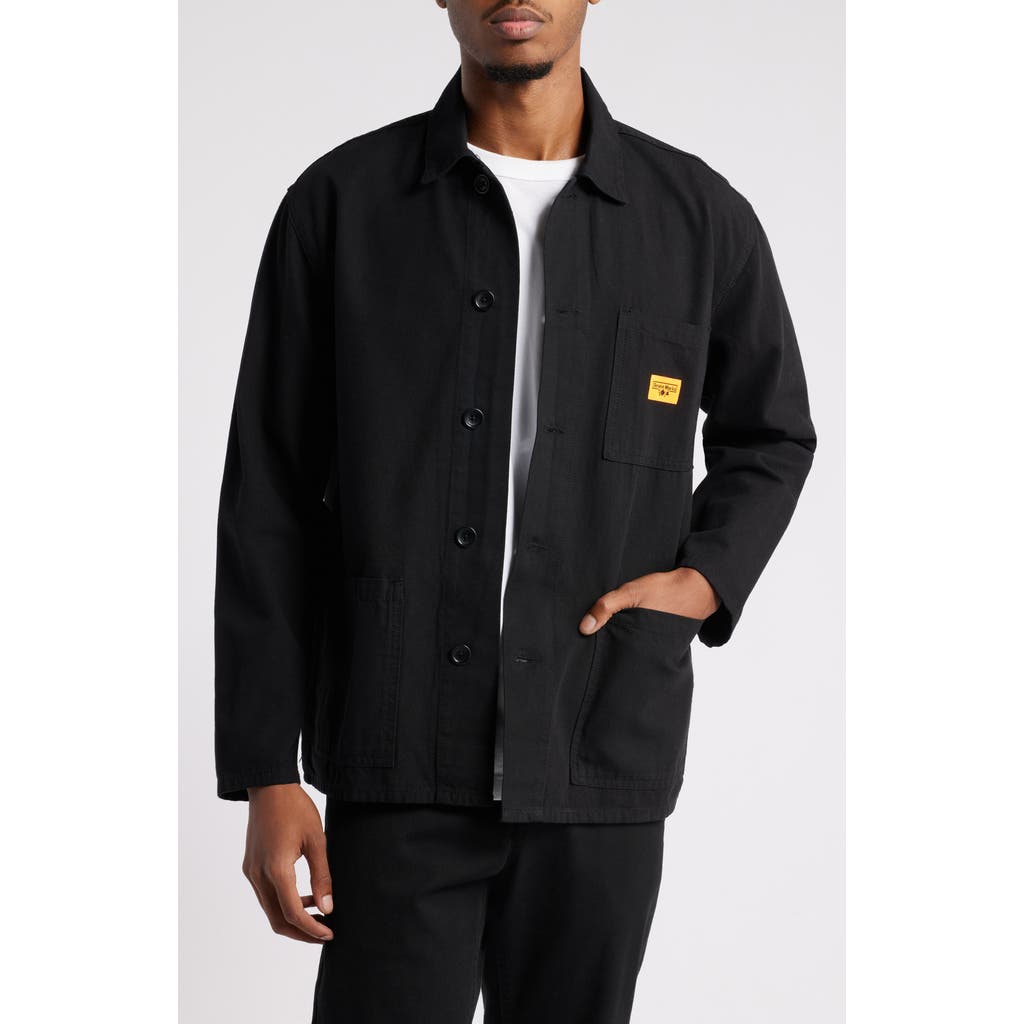 Service Works Organic Cotton Corduroy Button-up Chore Coat In Black