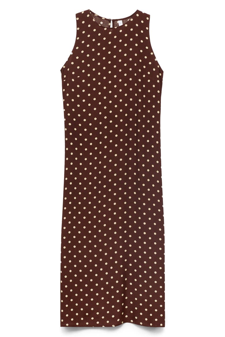 mango brown polka dot dress Polka-dot dress with bow