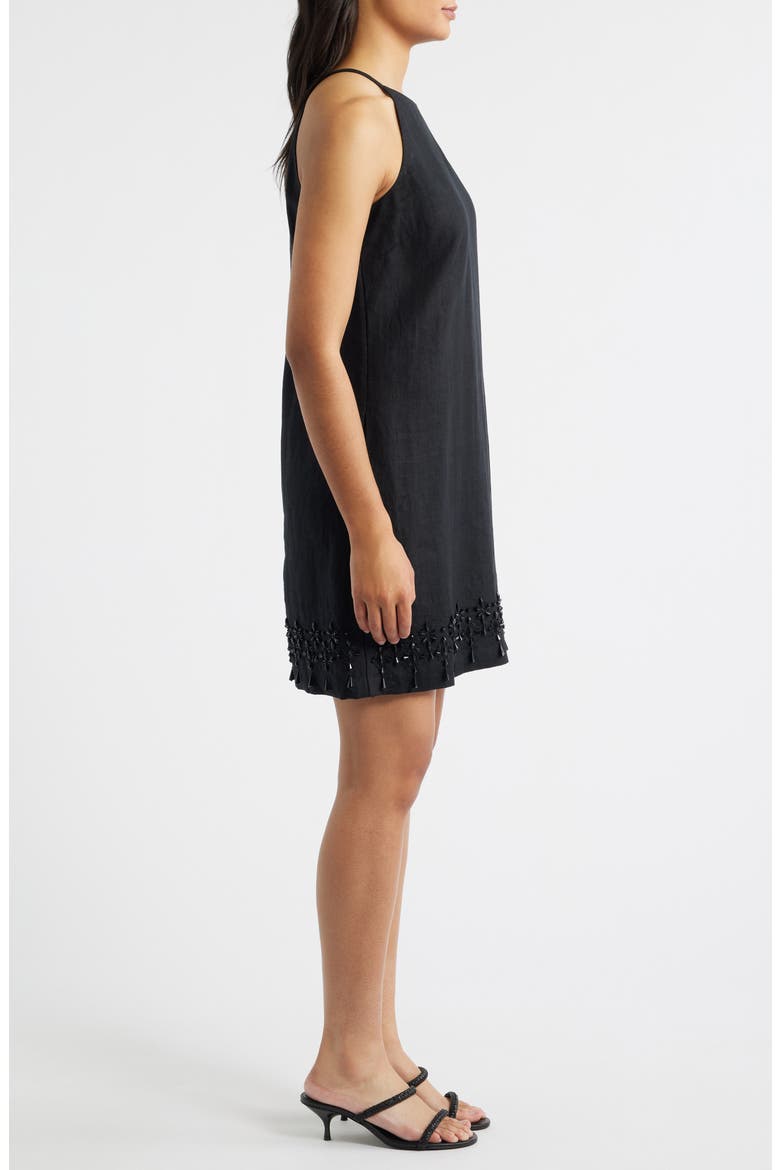 Two Palms Beaded Sleeveless Dress, Alternate, color, BLACK