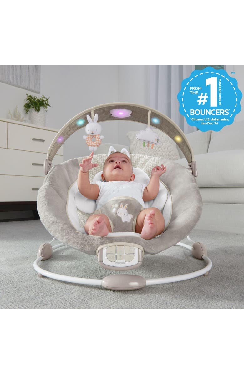 INGENUITY InLighten Baby Bouncer Seat with Light Up Toy Bar, Alternate, color, Twinkle Tails