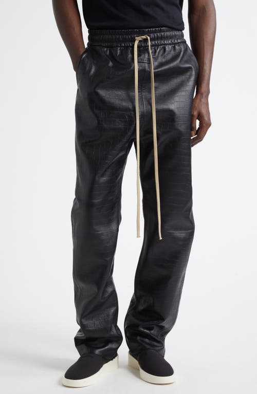 Fear of God Croc Embossed Leather Forum Pants in Black  product