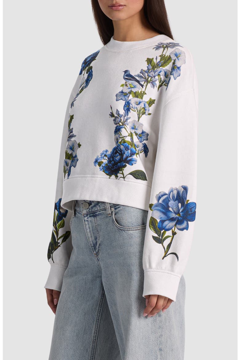 Russel Floral Print Sweatshirt, Alternate, color, AMERICAN BEAUTY OFF WHITE