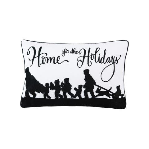 Home For Holidays Tufted Christmas Throw Pillow, 14" x 22"