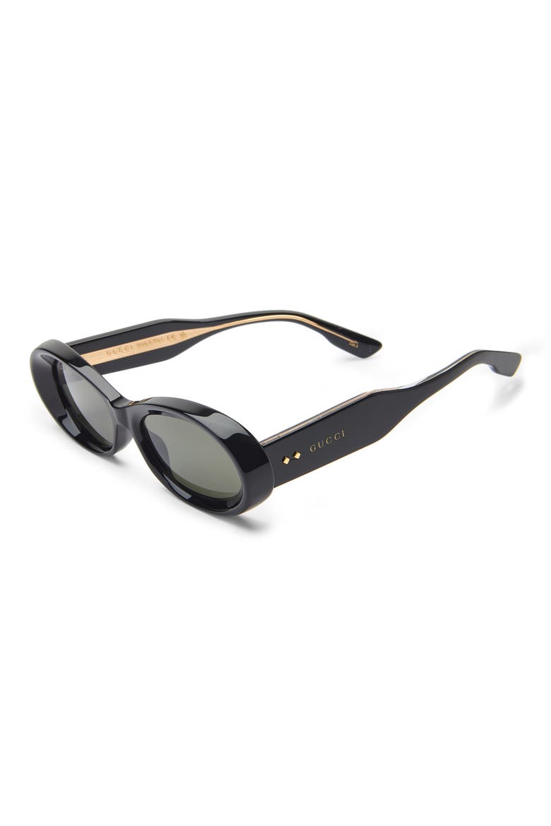 54mm Oval Sunglasses, Alternate, color, BLACK BLACK GREY
