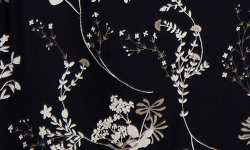 Lucky Brand Floral Raglan Sleeve Top In Jet Black