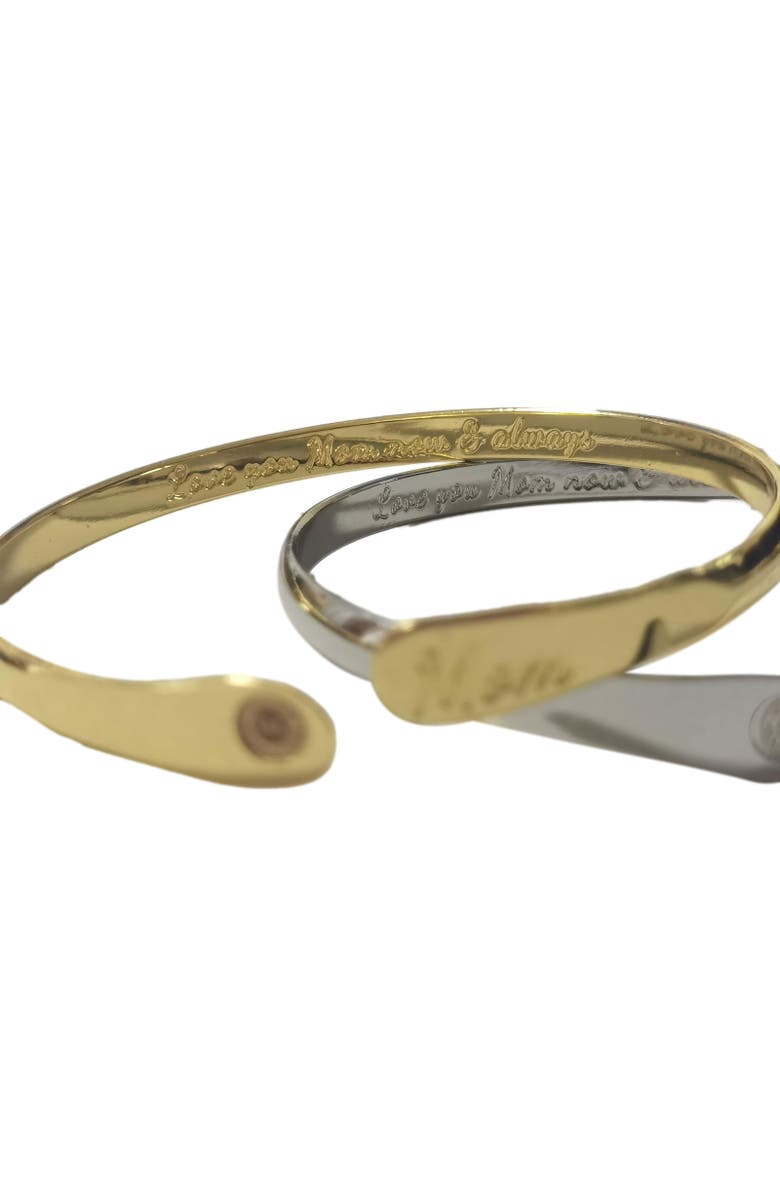 Hollywood Sensation Mom Bracelets Engraved Love you Mom Now & Always, Alternate, color, Silver