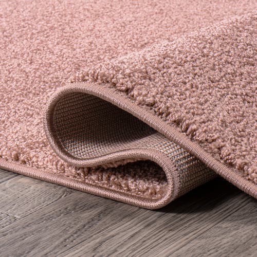 Jonathan Y Haze Solid Low-pile Oval Area Rug In Pink/magenta