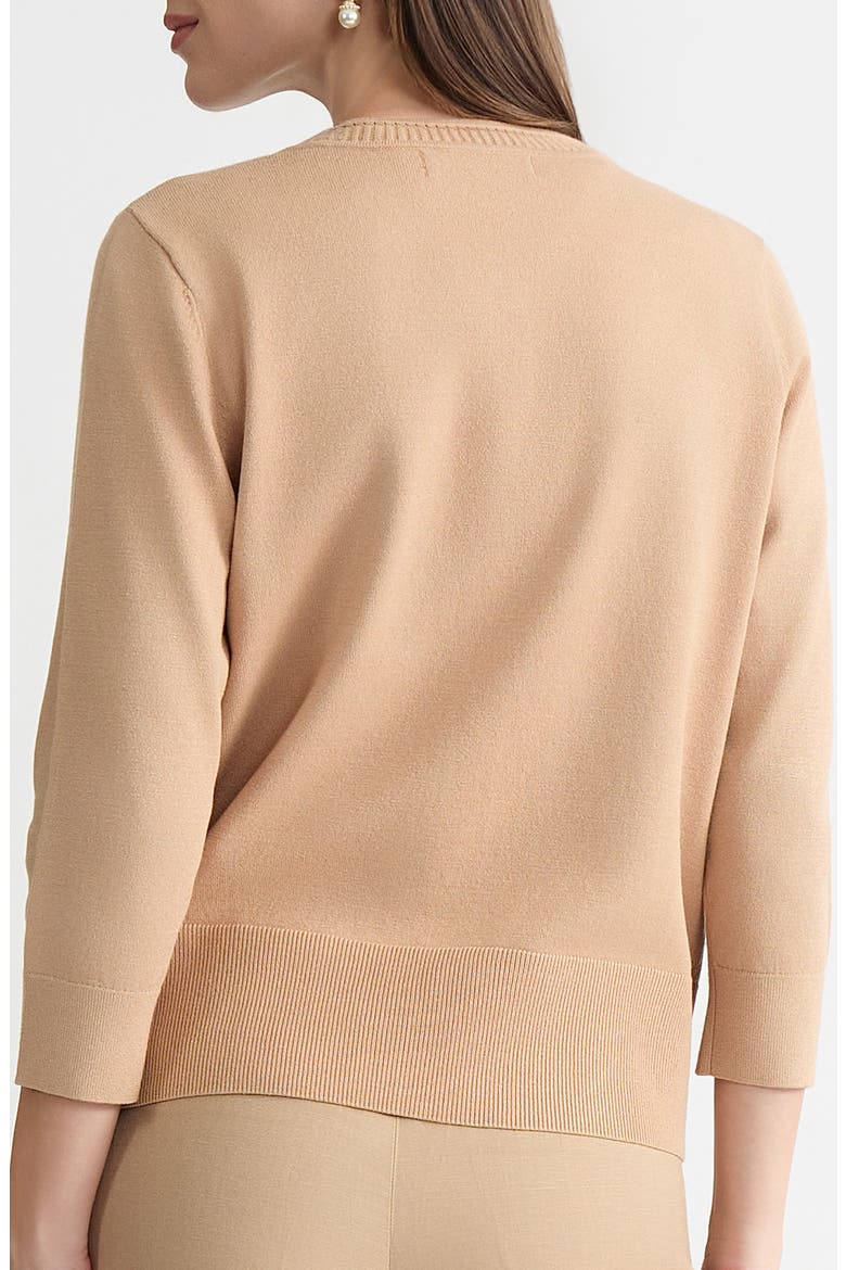 Rib Trim Cardigan, Alternate, color, TOASTED WHEAT