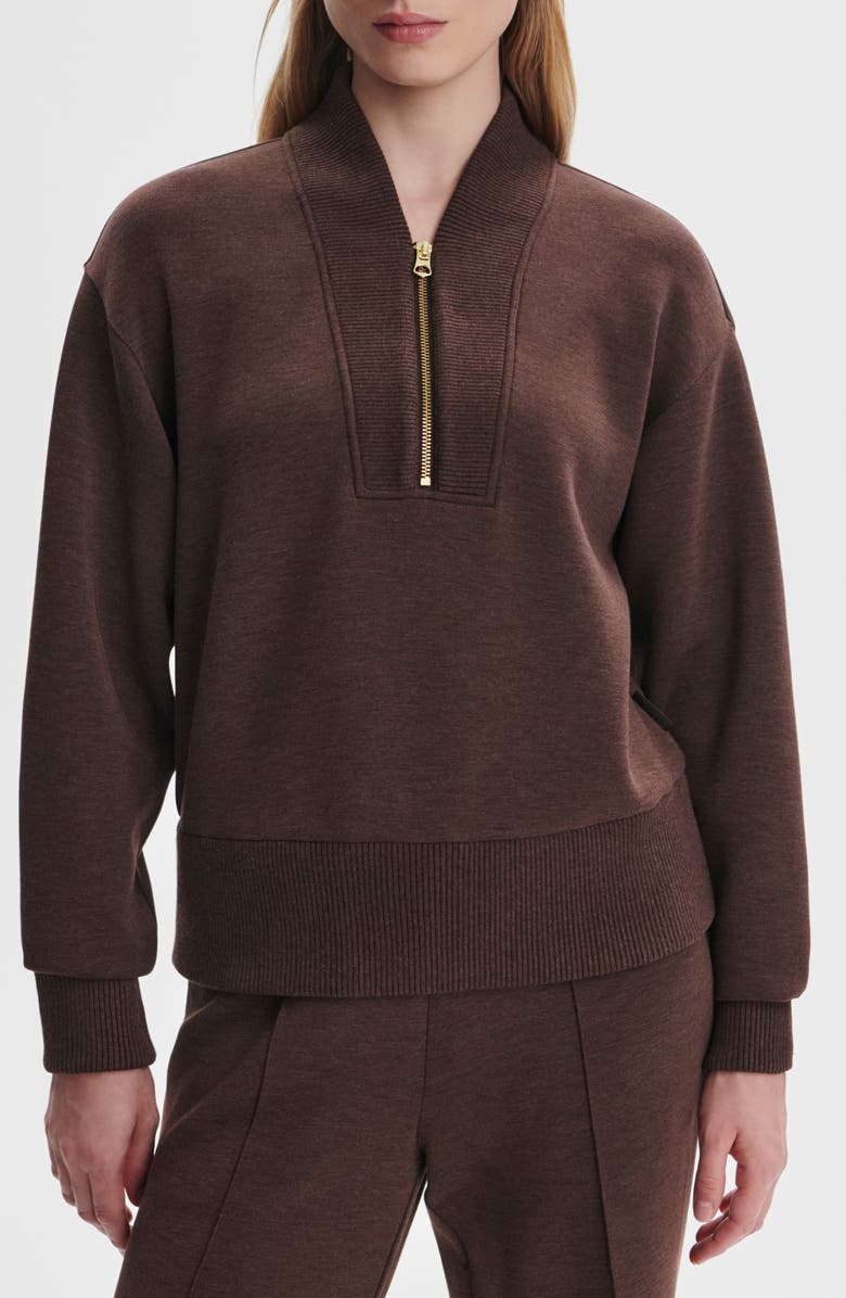 Varley Sally Half Zip Sweatshirt, Main, color, Coffee Bean Marl